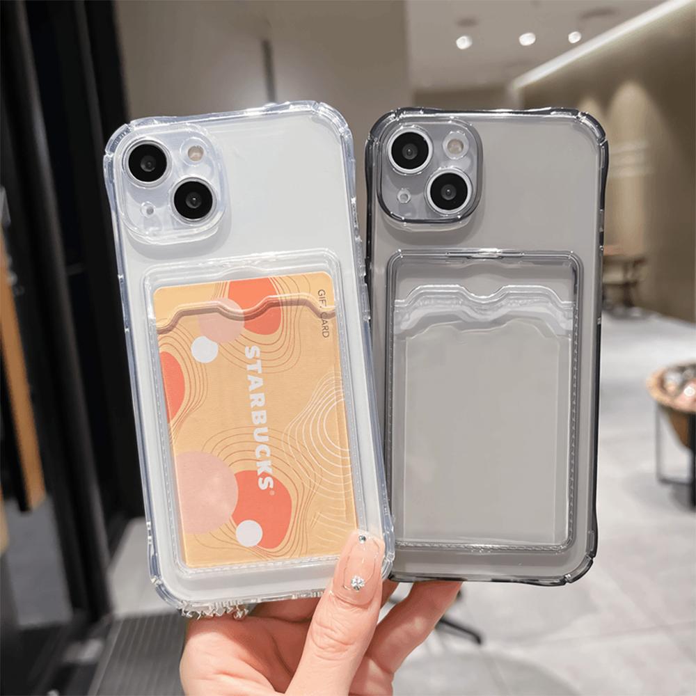 Dual Phone Holder - Transparente Kartenhalter-Handyhülle für iPhone 17 Pro