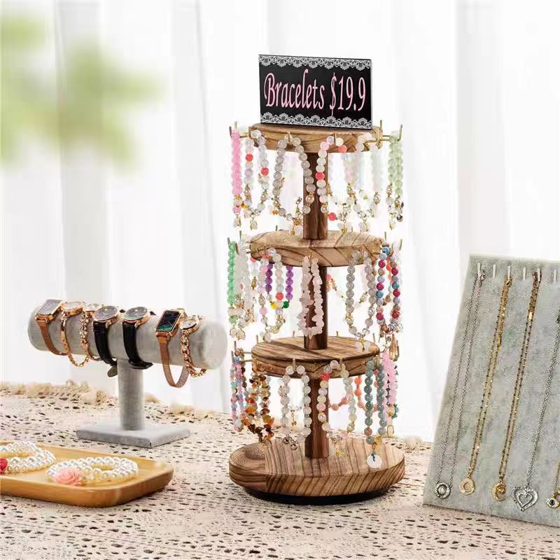 Desk Setup Wood - Neue 3-tier Holz Rotierenden Schmuck Display