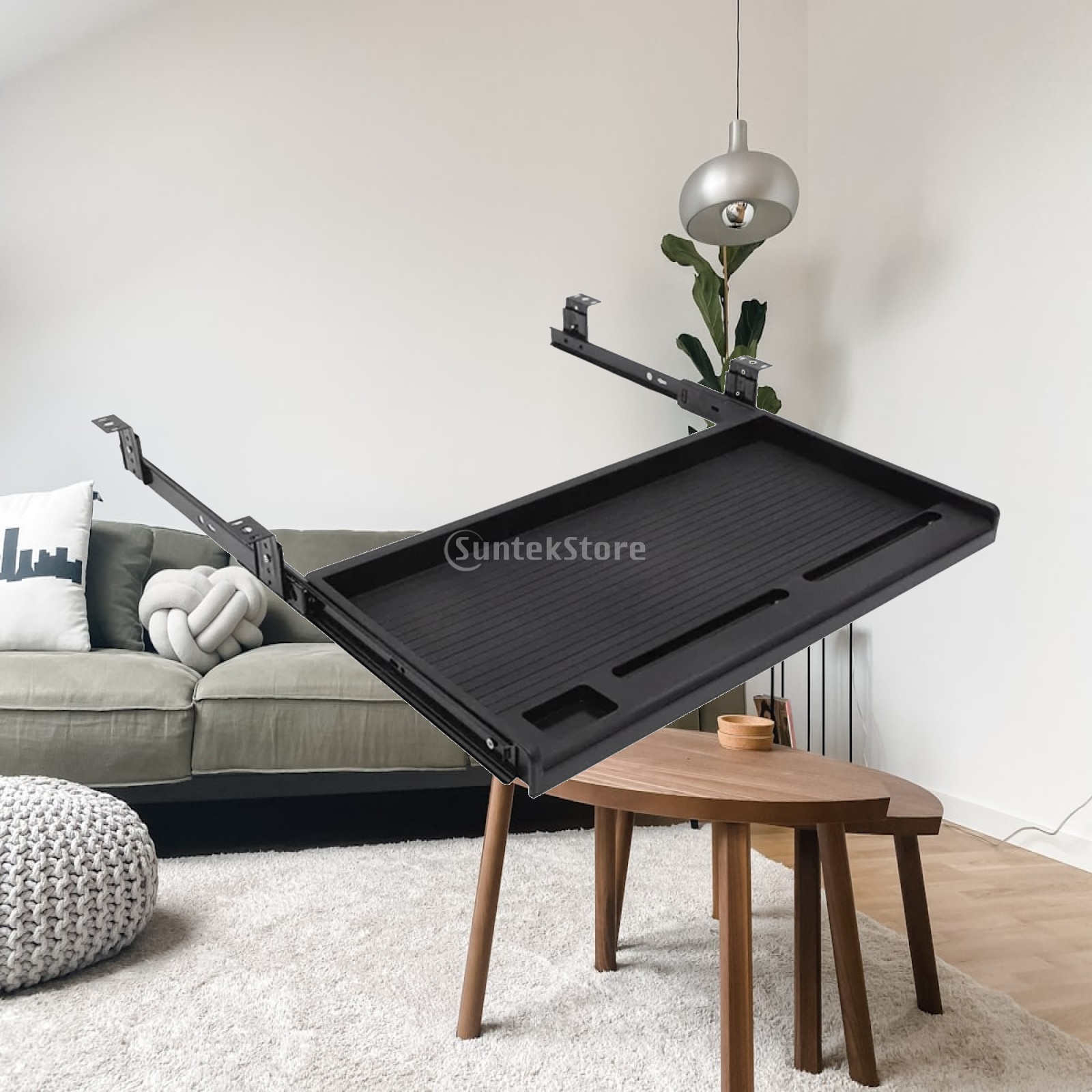 Desk Setup With Keyboard Tray - Ausziehbare Tastaturablage unter dem Schreibtisch, abnehmbare