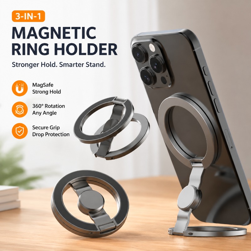 Dual Phone Holder - Magsafe Dual-Ring Magnetischer Handyhalter Fidget Spinner