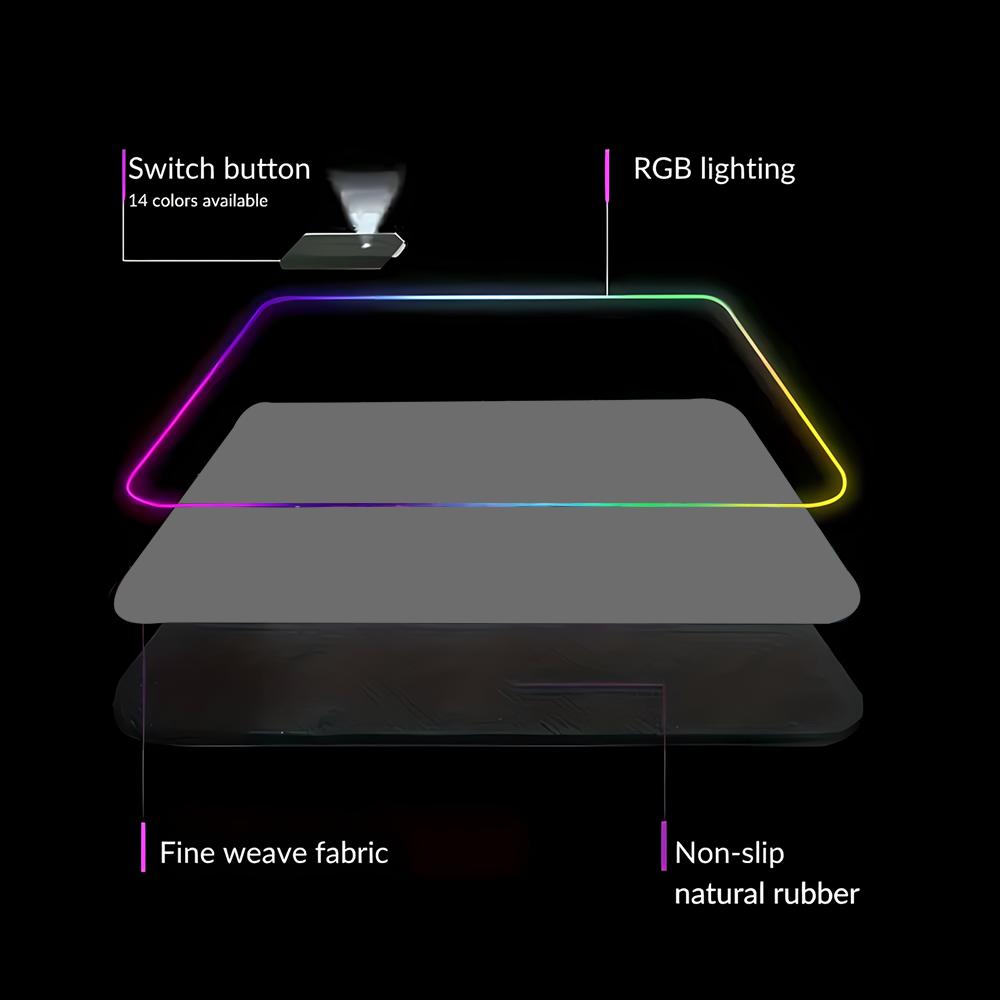 Desk Setup With Keyboard Tray - RGB HD Einfarbiges Gaming-Mauspad Gamer-Tastaturunterlage Büro-Accessoires