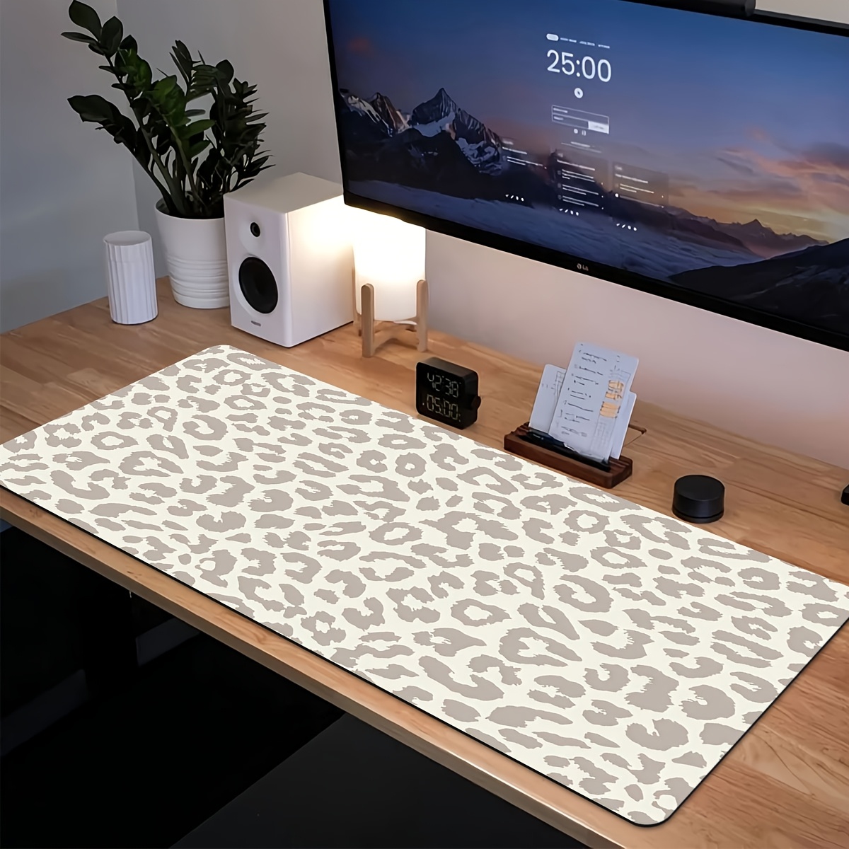 Desk Setup Brown - XL/XXL Computer-Tastatur und Mauspad, Beige, Braun,