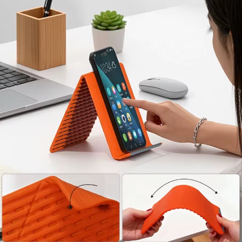 Desk Setup Home - Flexibler, faltbarer Silikon-Handyhalter, tragbarer, verstellbarer Multi-Winkel-Tischständer