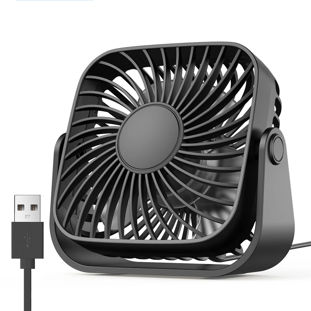 Desk Setup Home - 4-Zoll-USB-Mini-Ventilator für Camping, 3 Geschwindigkeiten, leiser