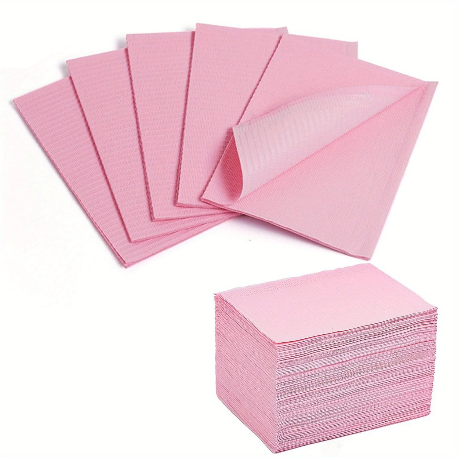 Desk Setup Clean - Einweg-Nagelunterlagen: 50 Stück Rosa Faltbare Nagelpapier-Unterlagen