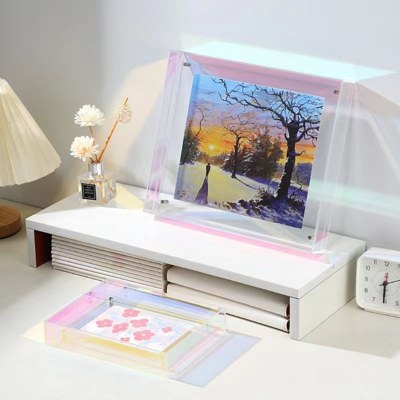 Großer bunter hohler Acryl-Fot – Desk Setup Photo Bewertung und Preis