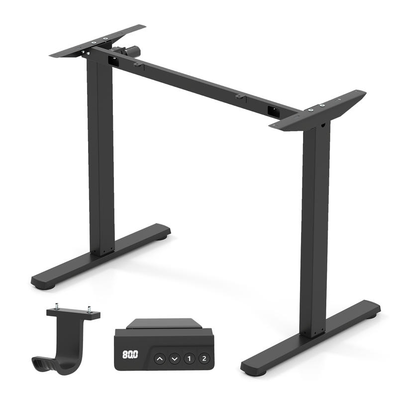 Elektrischer Stehpultrahmen, h – Desk Setup Black And Wood Bewertung und Preis