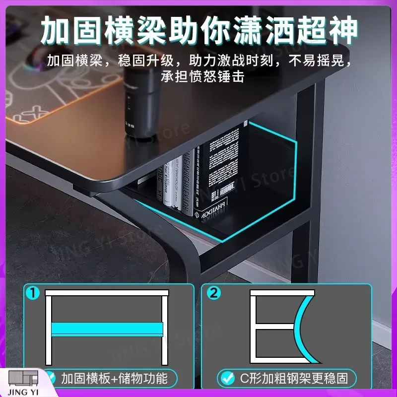 Schwarzer Gaming-Schreibtisch  – Desk Setup Black And Wood Bewertung und Preis