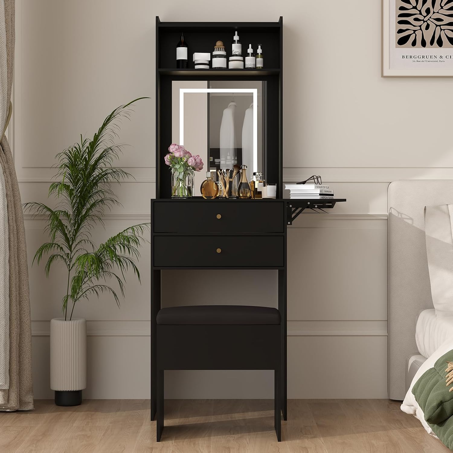 Mini-Schminktisch-Set in Schwa – Desk Setup Black And Wood Bewertung und Preis
