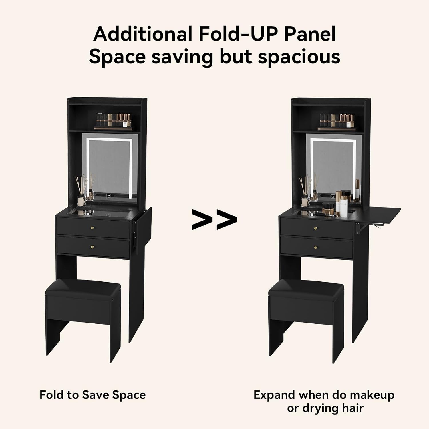 Mini-Schminktisch-Set in Schwa – Desk Setup Black And Wood Bewertung und Preis