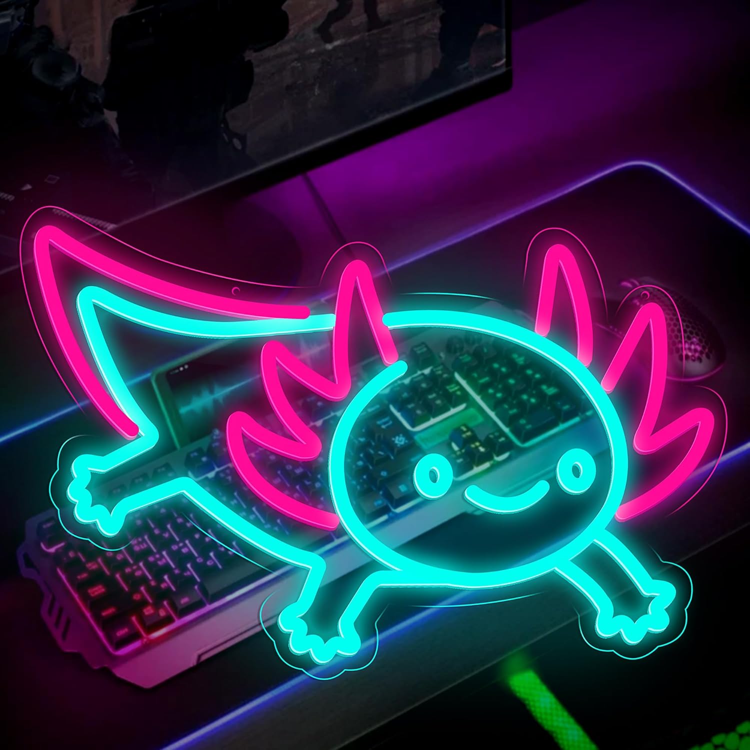Axolotl Drachen Neonschild Dim – Desk Setup Studio Bewertung und Preis