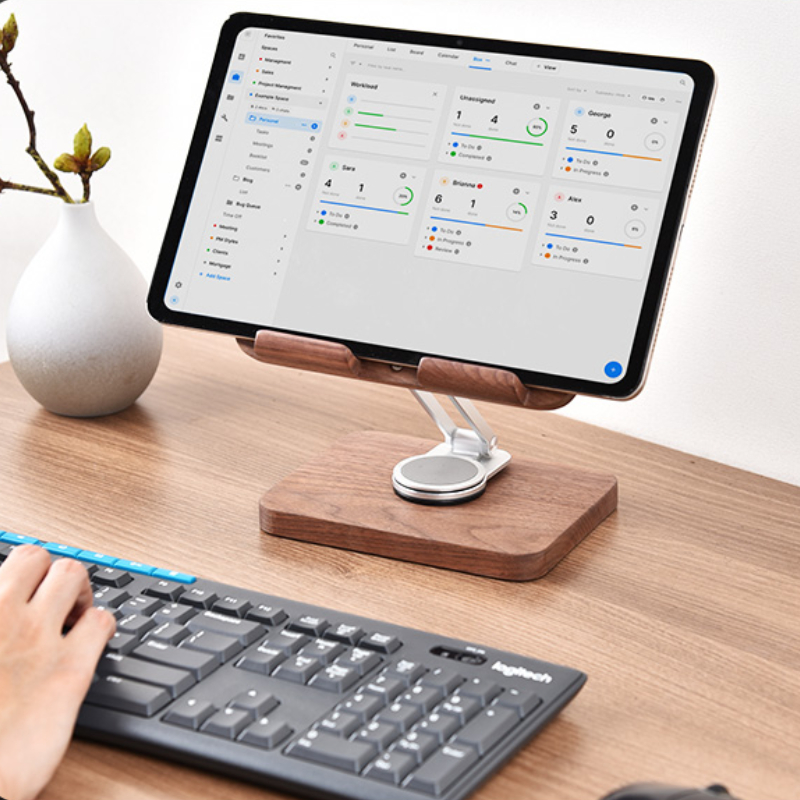 iPad-Ständer aus schwarzem Wal – Desk Setup Black And Wood Bewertung und Preis