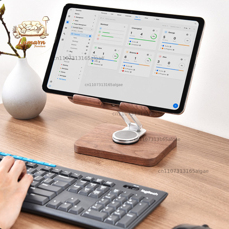 Schwarzer Walnuss-iPad-Ständer – Desk Setup Black And Wood Bewertung und Preis