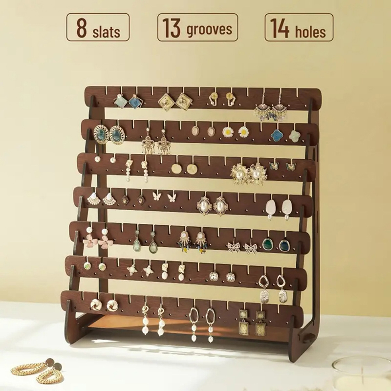 7-stufiger Ohrring-Präsentatio – Desk Setup Wood Bewertung und Preis
